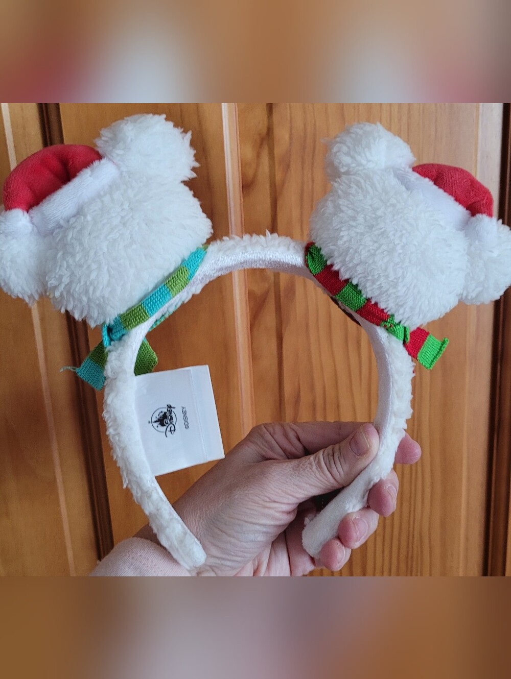 Loungefly x Disney Parks Mickey Snowman Fuzzy Backpack with Matching Ears - Picture 9 of 12